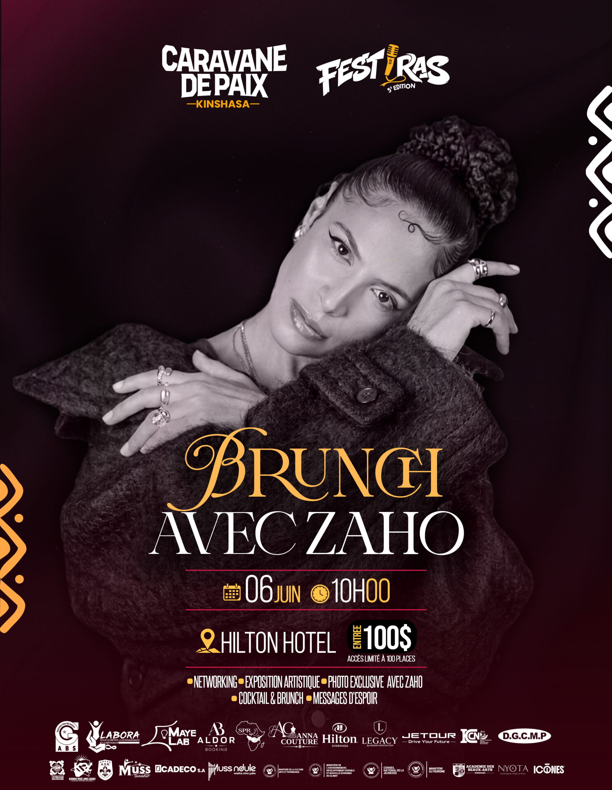 Affiche Brunch FESTIRAS Kinshasa — Gentil Design graphiste congolais