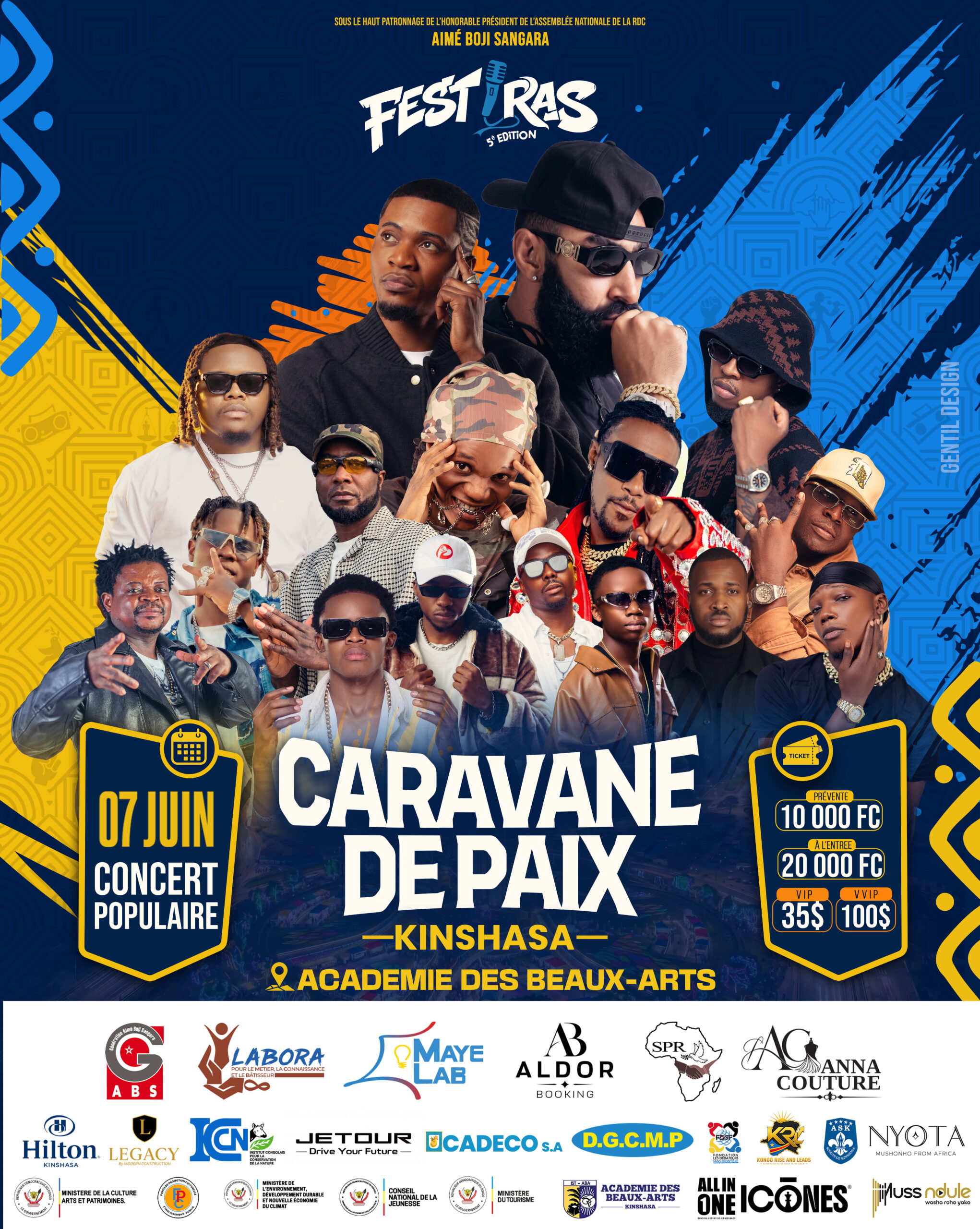 FESTIRAS OFF affiche officielle programme parallèle — Gentil Design Kinshasa
