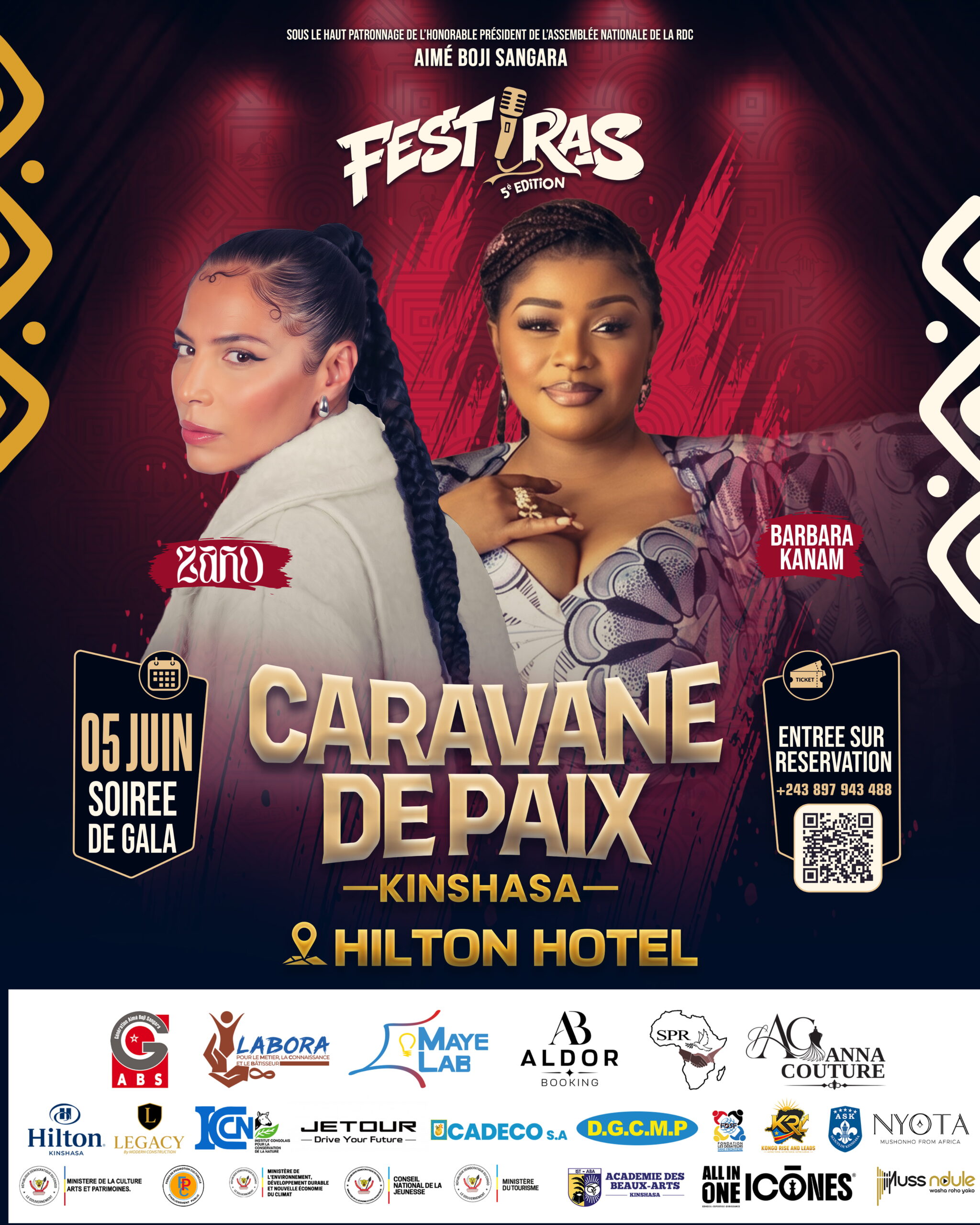Barbara soirée de gala FESTIRAS Kinshasa affiche — Gentil Design graphiste Congo