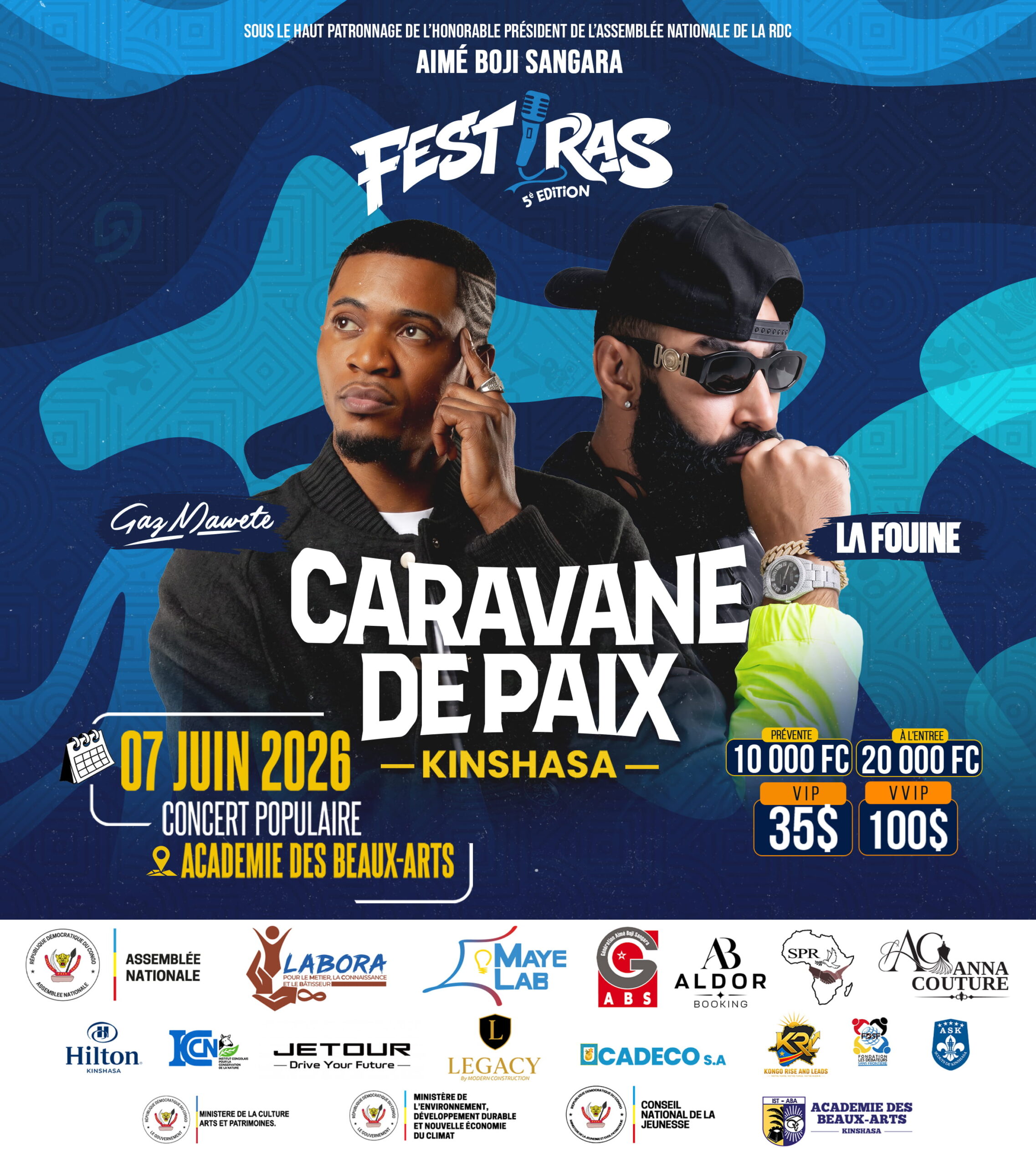 Gaz Mawete x La Fouine FESTIRAS Kinshasa collaboration — Gentil Design graphiste Congo