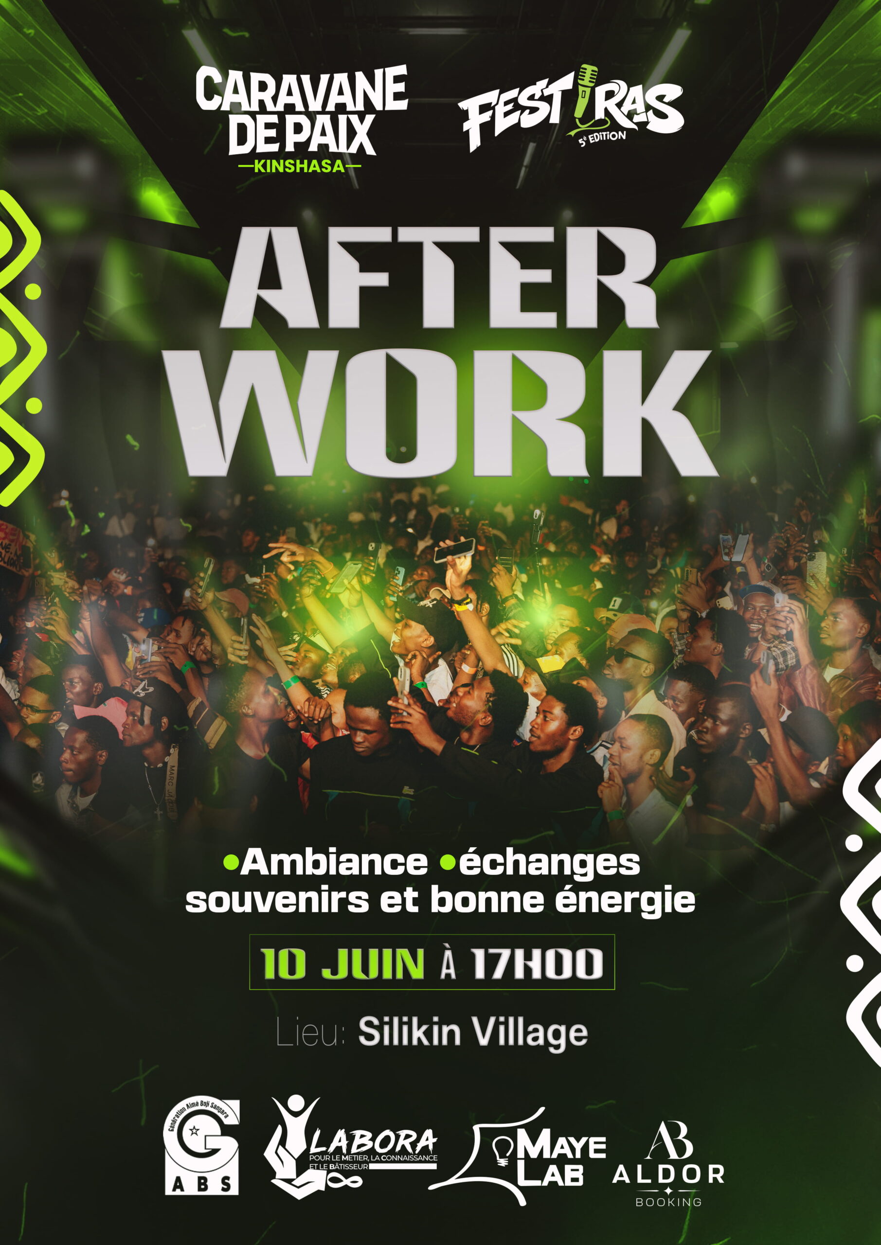 After-Work FESTIRAS affiche Kinshasa — Gentil Design graphiste congolais